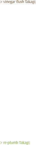 > vinegar flush Takagi;